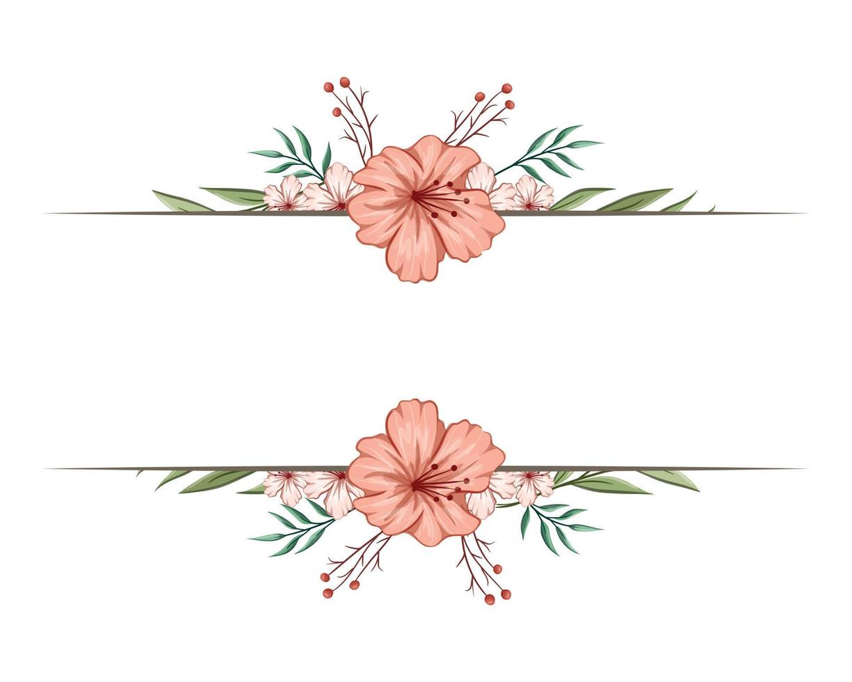 Set Botanic Blossom Floral Elements. Bloom Foliage vector