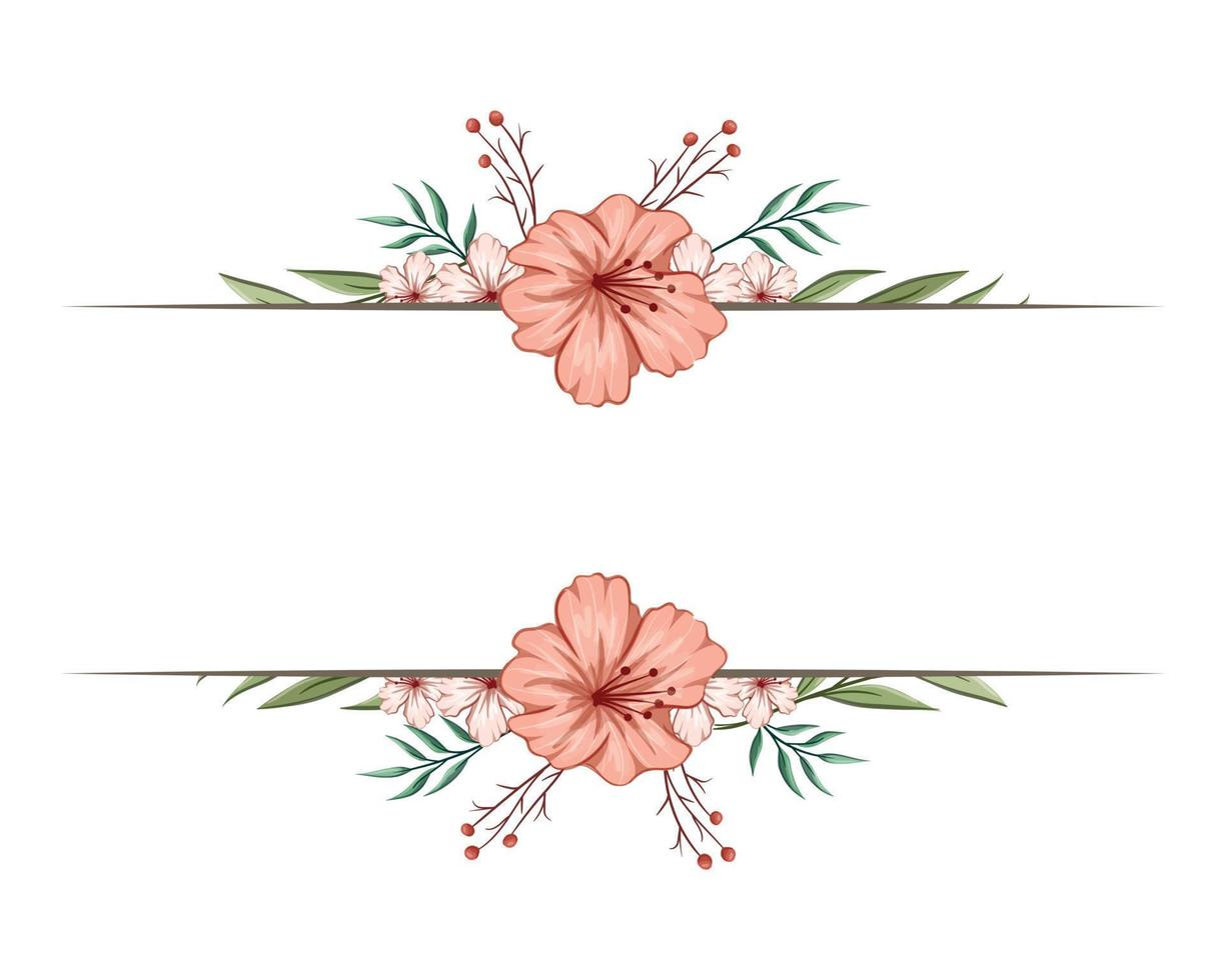 Set Botanic Blossom Floral Elements. Bloom Foliage vector