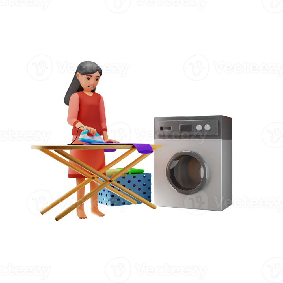 Laundry Wash 3D Character illustration png