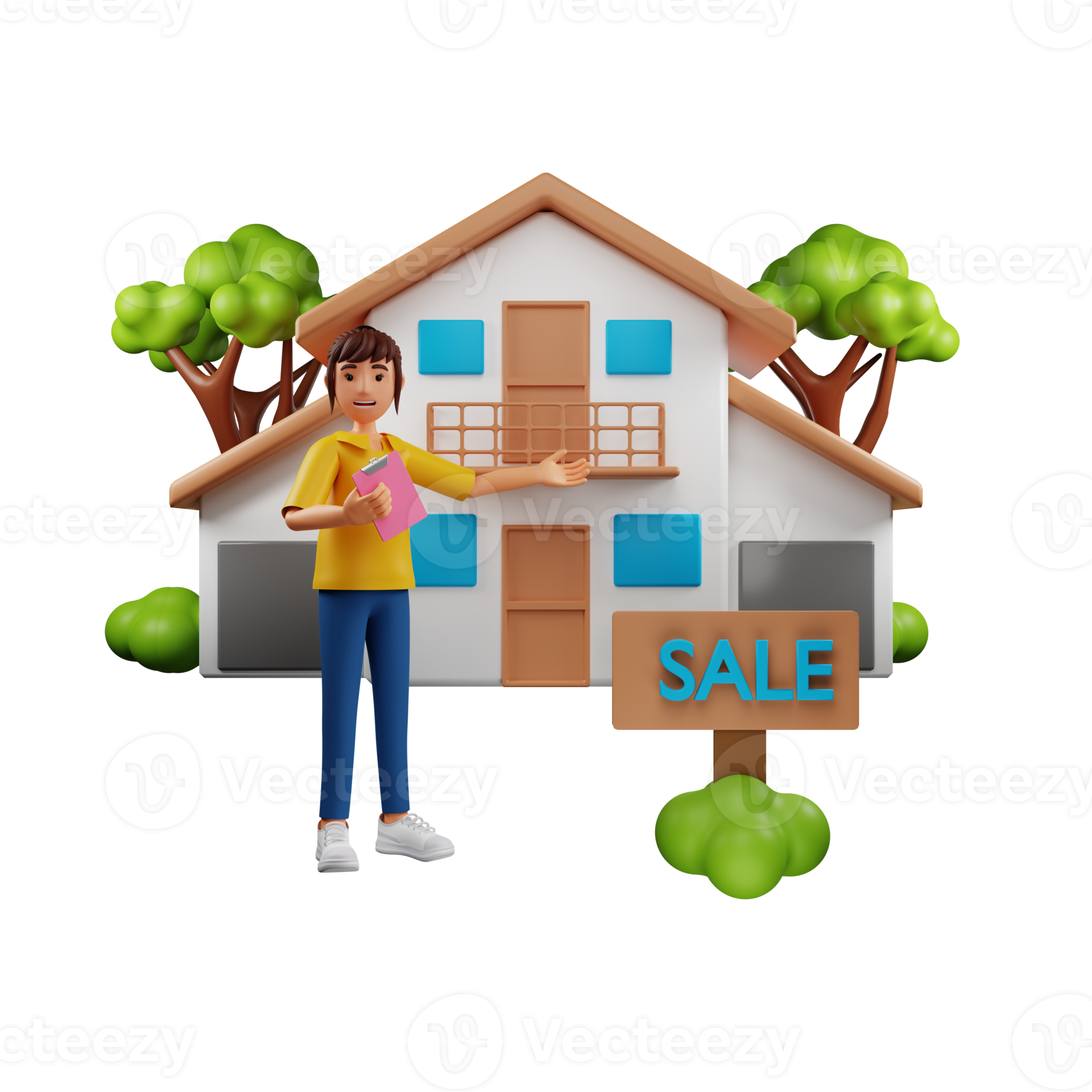 Property Sale 3D Character illustration 16407603 PNG