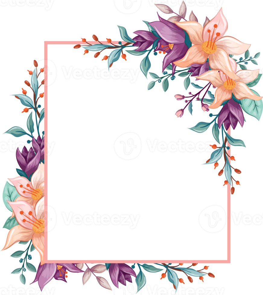 arreglo de flores de naranja con estilo acuarela png