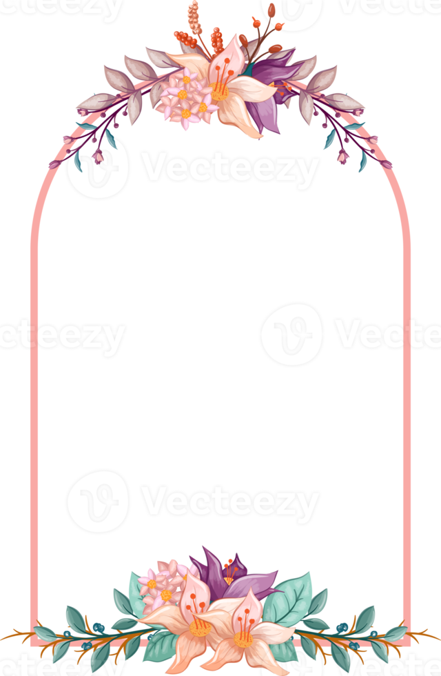 orange blomma arrangemang med vattenfärg stil png