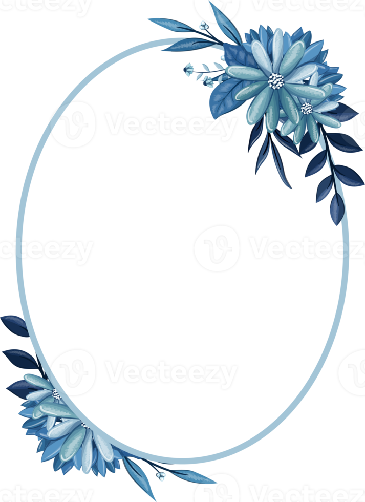 Blue Floral Bouquet With Watercolor png