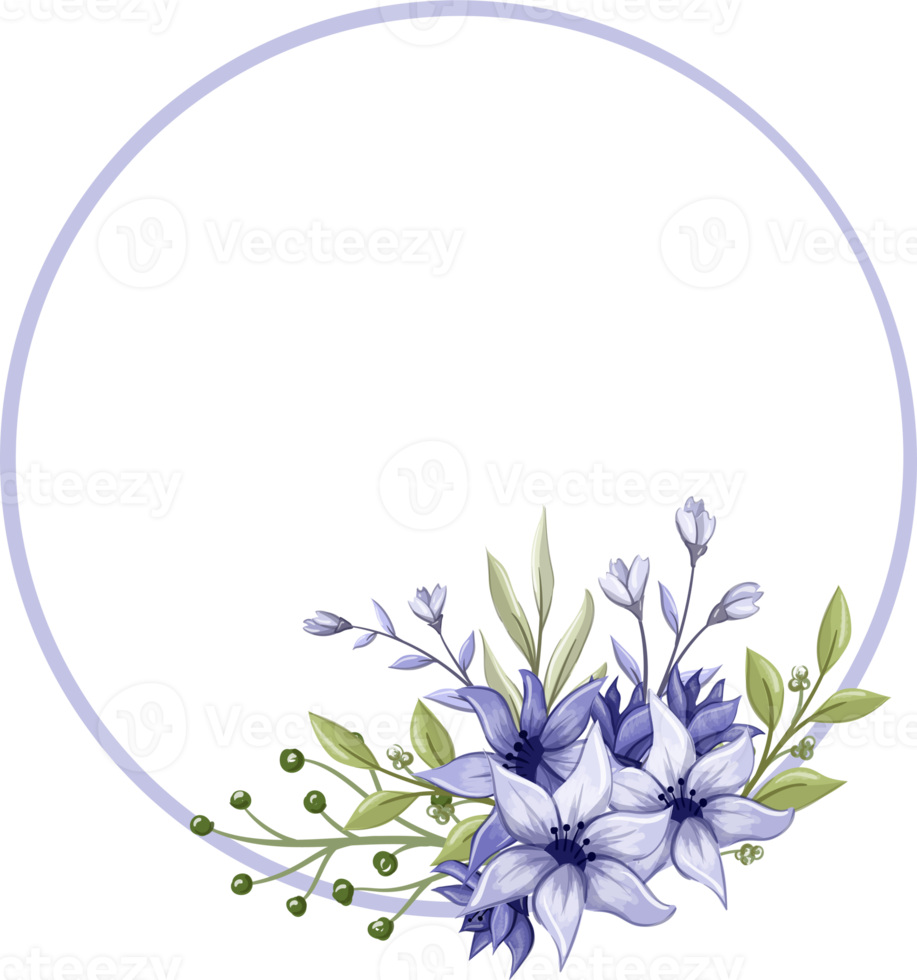 Purple Floral Bouquet With Watercolor png