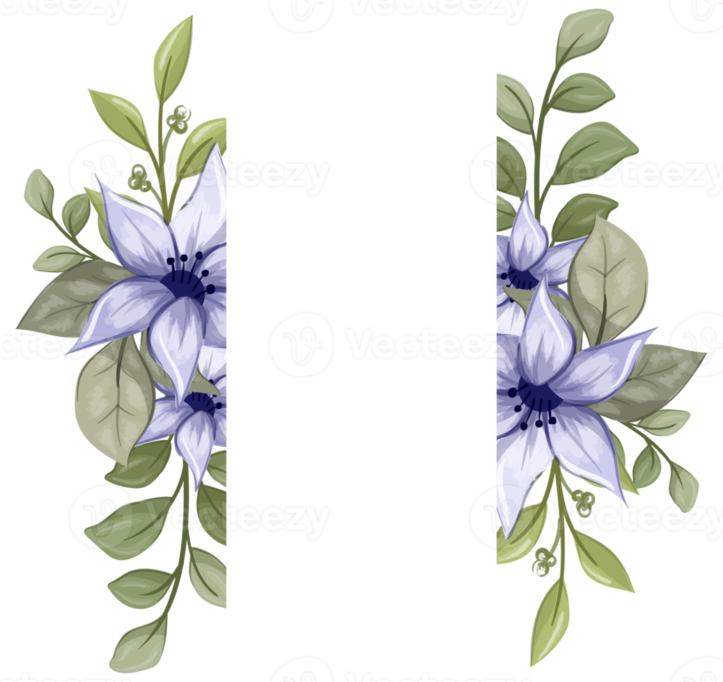 viola floreale mazzo con acquerello png