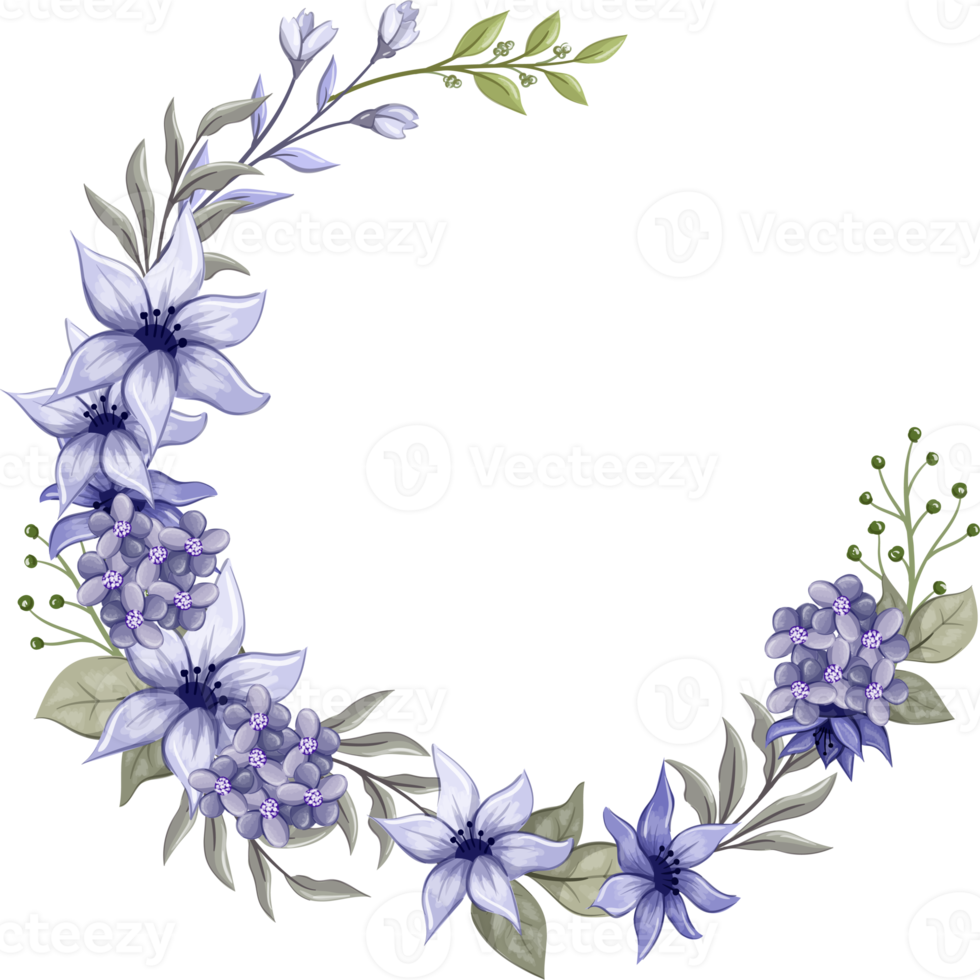 Purple Floral Bouquet With Watercolor png