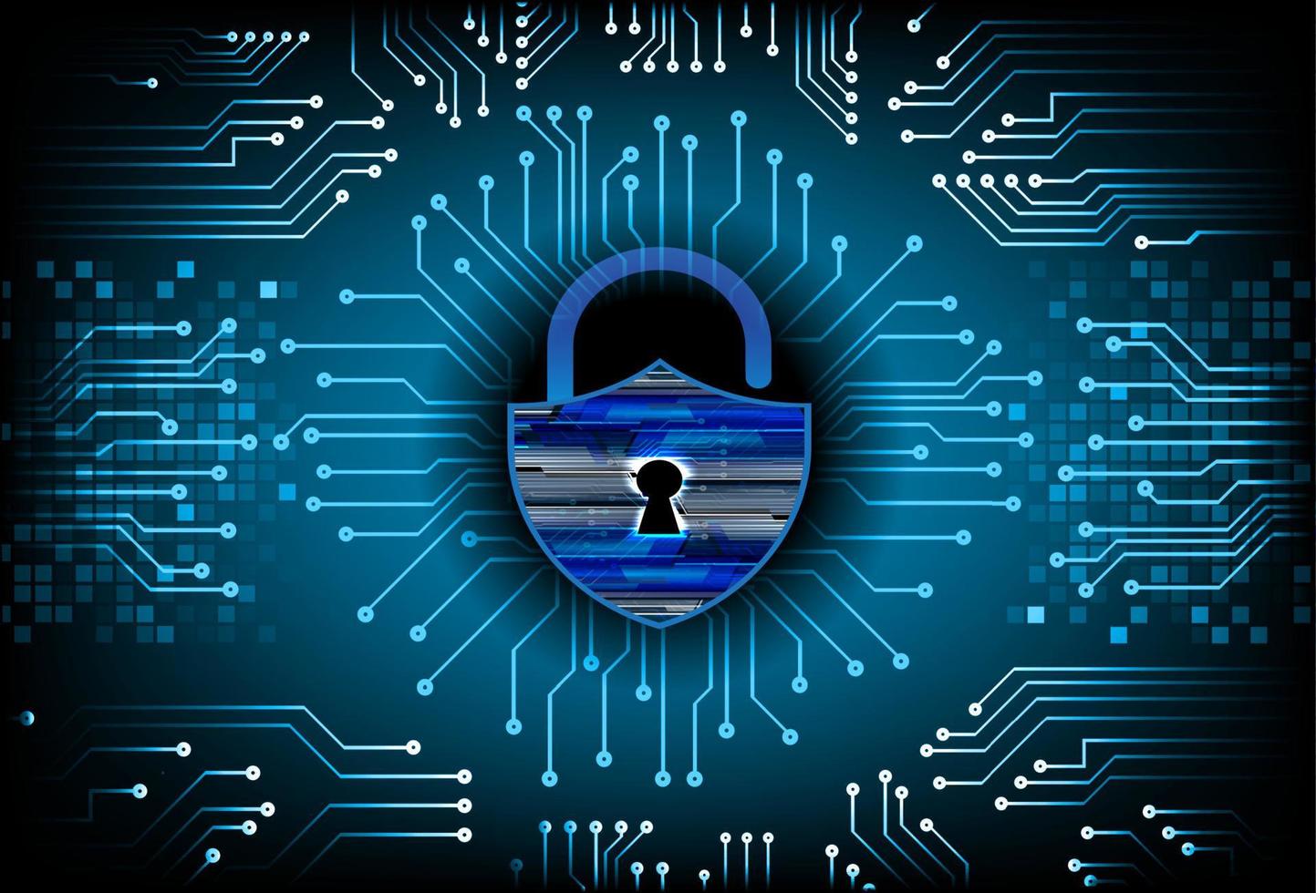 Modern Cybersecurity Technology Background with padlock vector