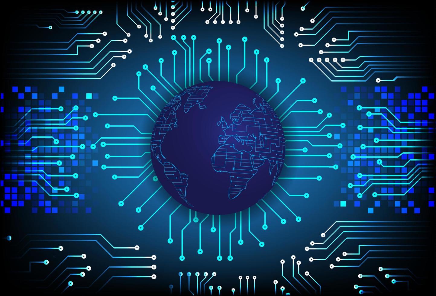 Modern Cybersecurity Technology Background with Blue Globe vector