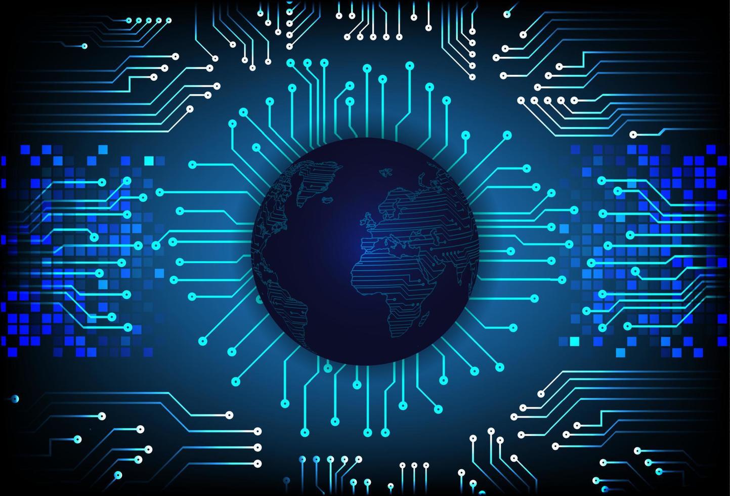 Modern Cybersecurity Technology Background with Blue Globe vector