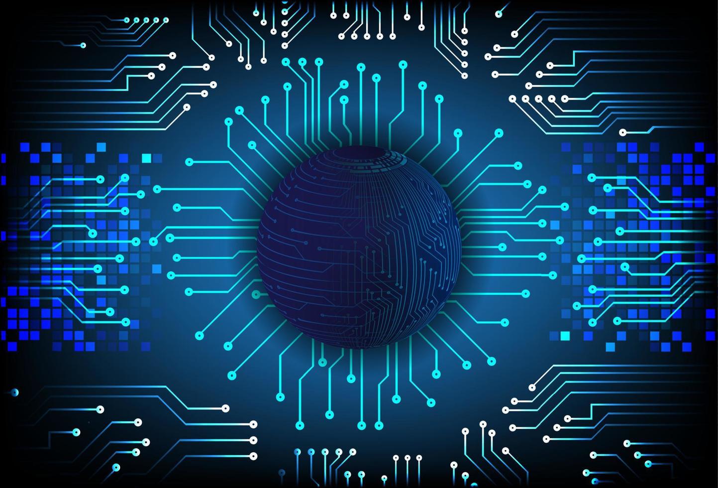 Modern Cybersecurity Technology Background with Blue Globe vector