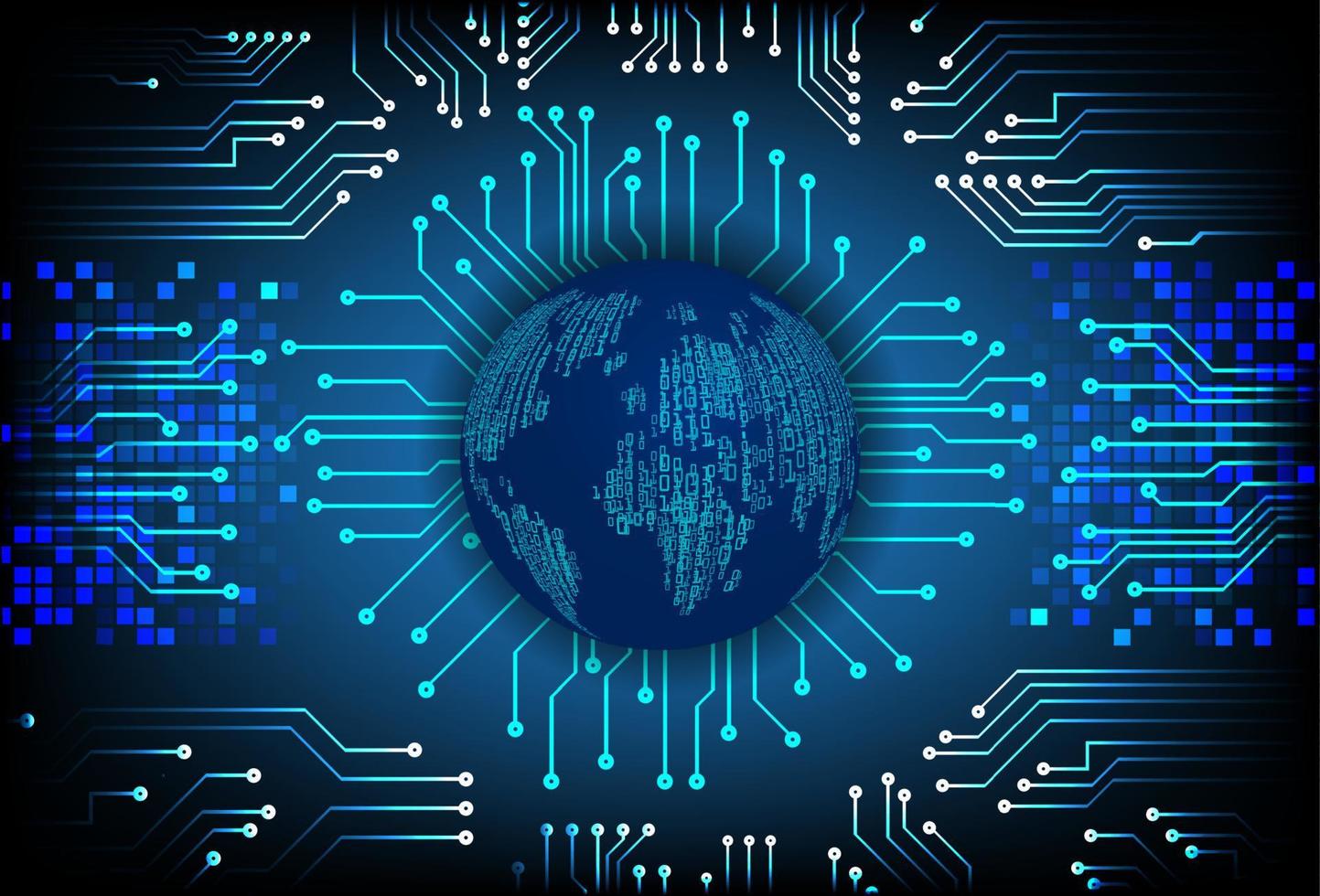 Modern Cybersecurity Technology Background with Blue Globe vector