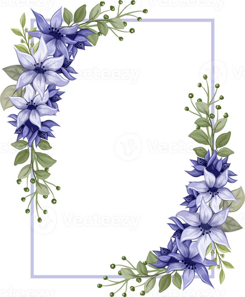 Purper bloemen boeket met waterverf png