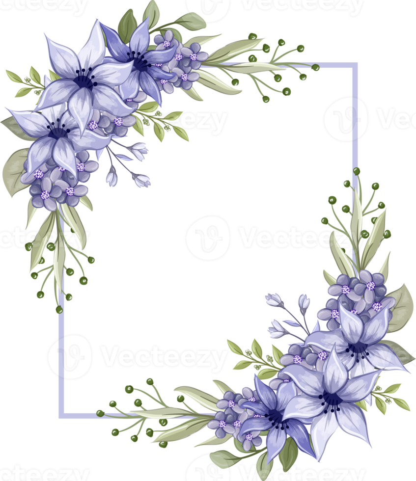 Purple Floral Bouquet With Watercolor png