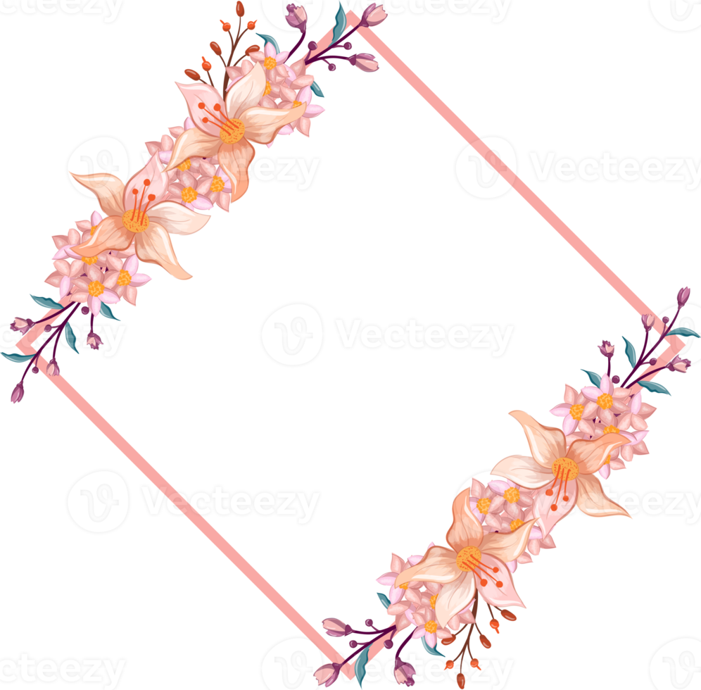 Orange Flower Arrangement with watercolor style png