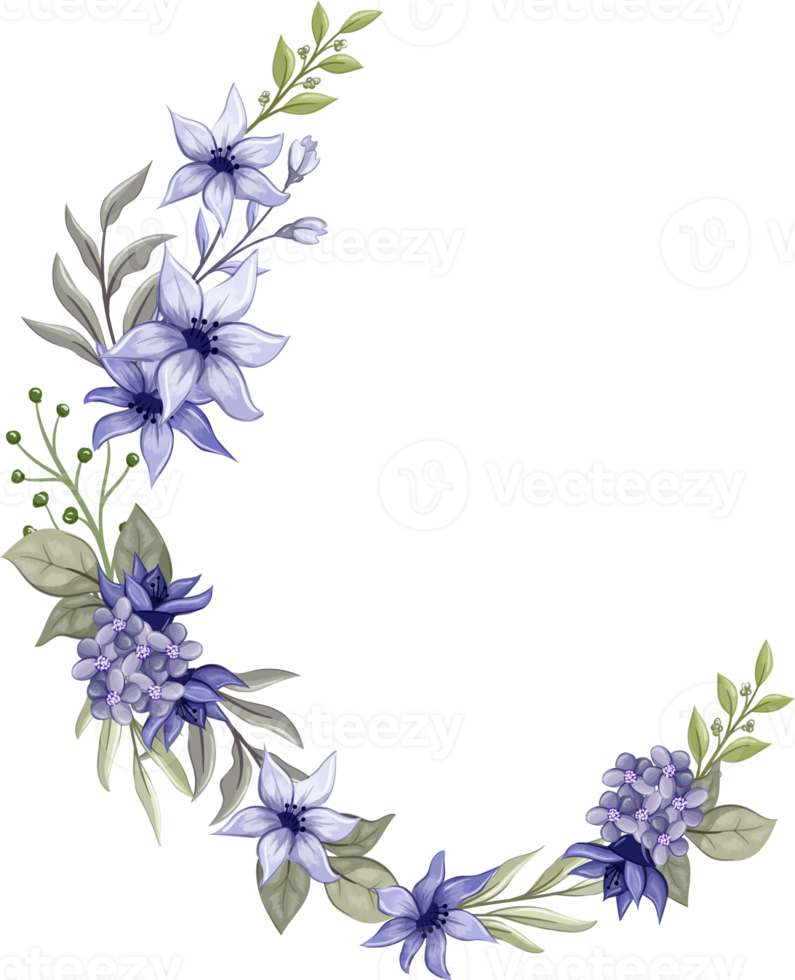 Purple Floral Bouquet With Watercolor png