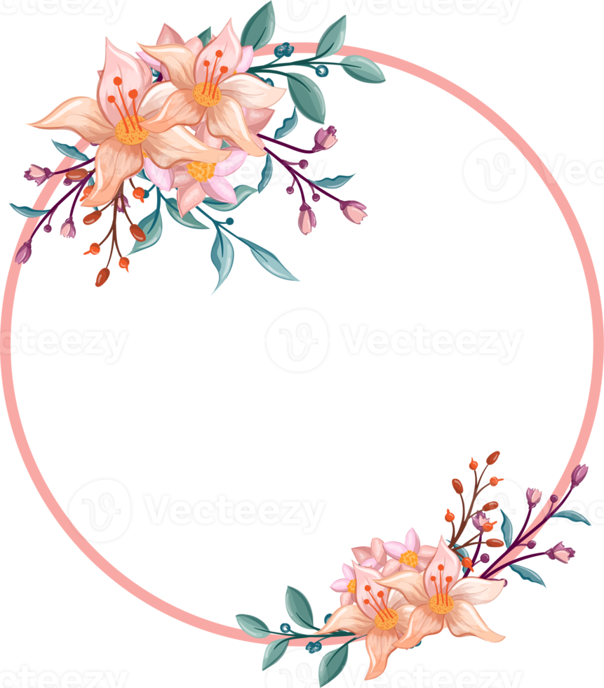 Orange Flower Arrangement with watercolor style png