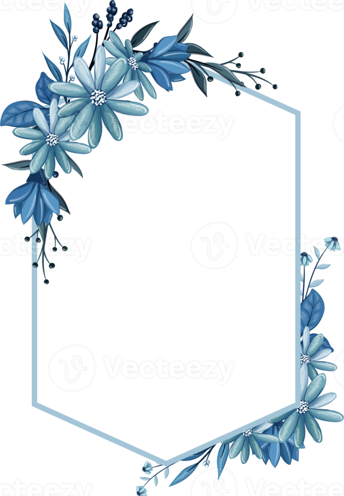 Blue Floral Bouquet With Watercolor png