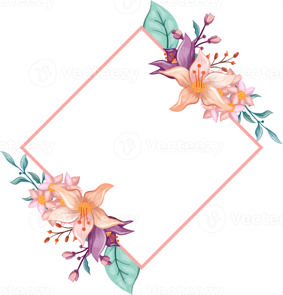Orange Flower Arrangement with watercolor style png