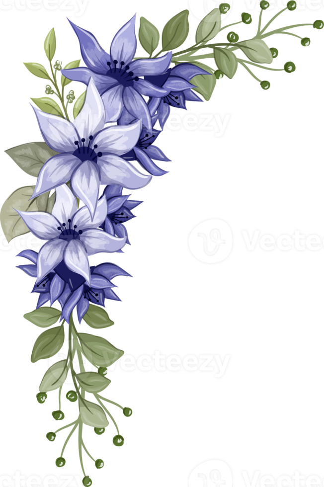 viola floreale mazzo con acquerello png