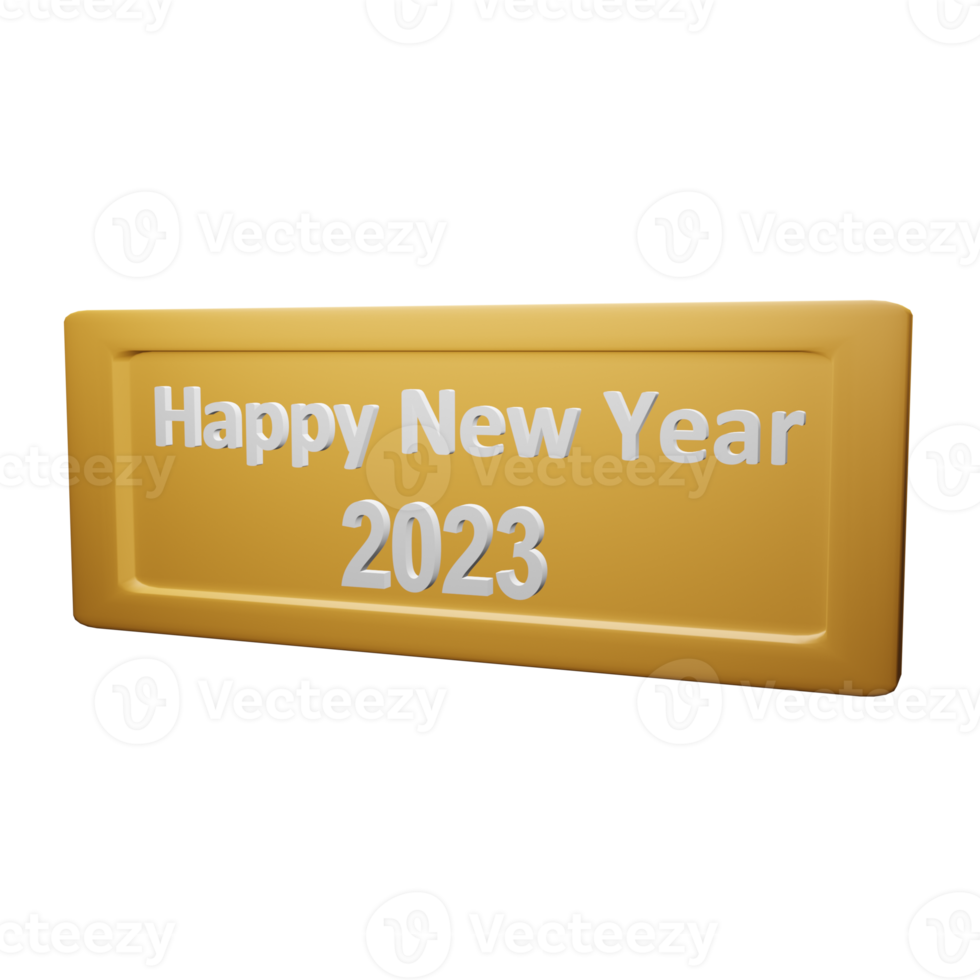 gelukkig nieuw jaar 2023 icoon 3d png