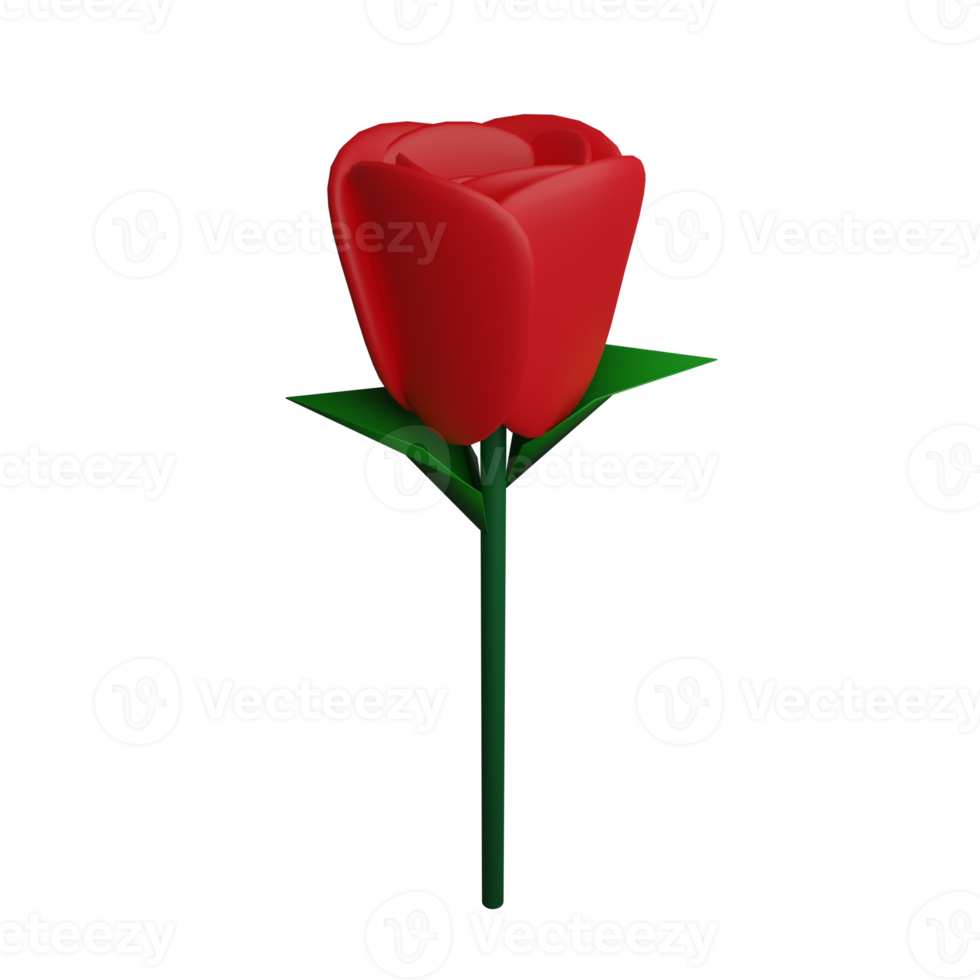 Rose Flower Icon 3D png