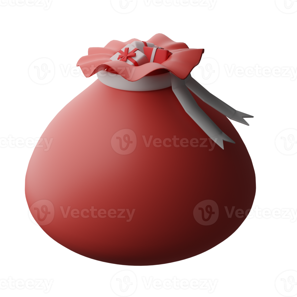 Santa-Taschensymbol 3d png