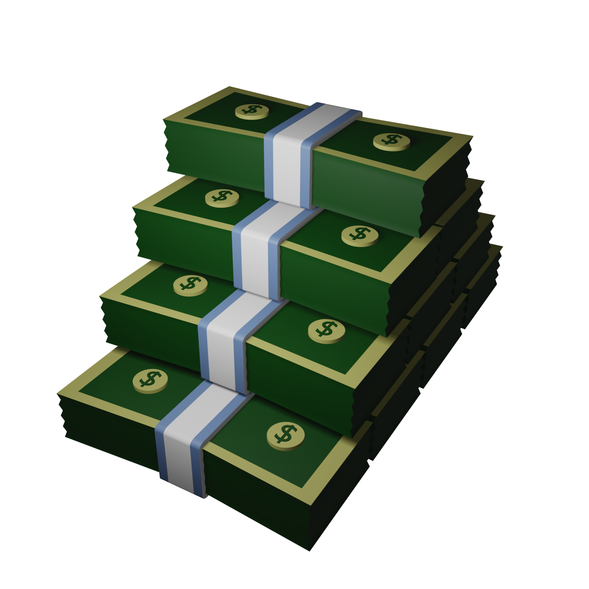 stack money dollar 3d modeling 16408155 PNG