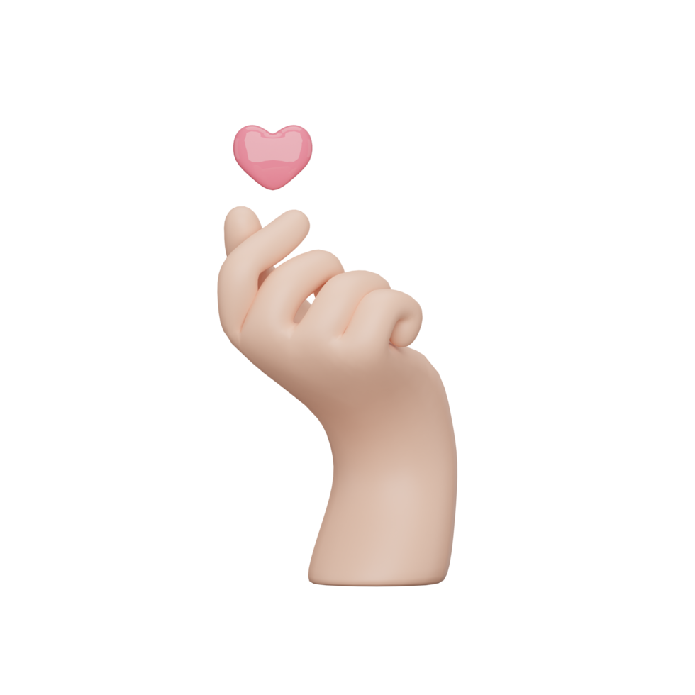 3d main mini coeur png