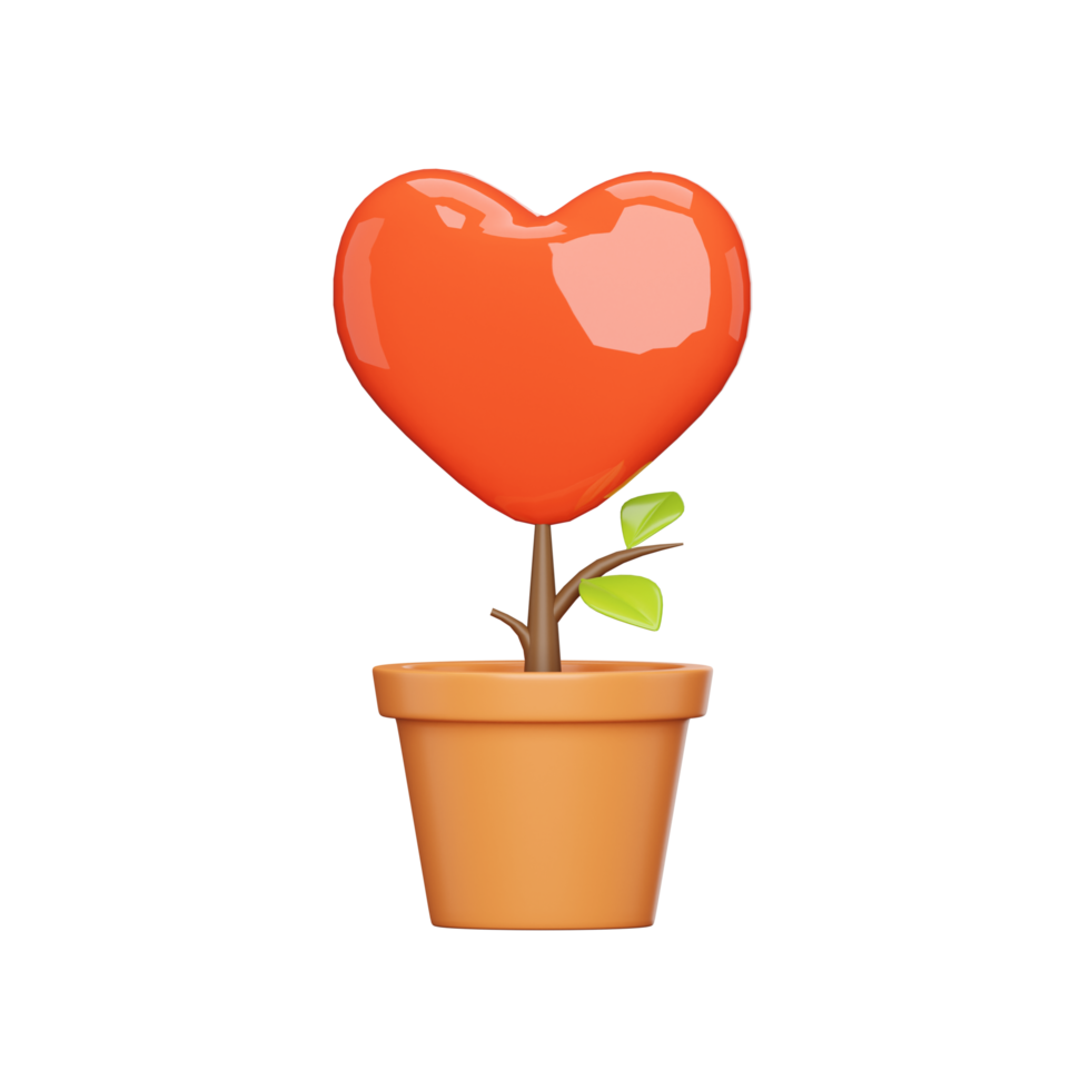 Heart shaped plant in a pot png