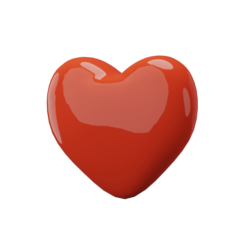 3D red heart png