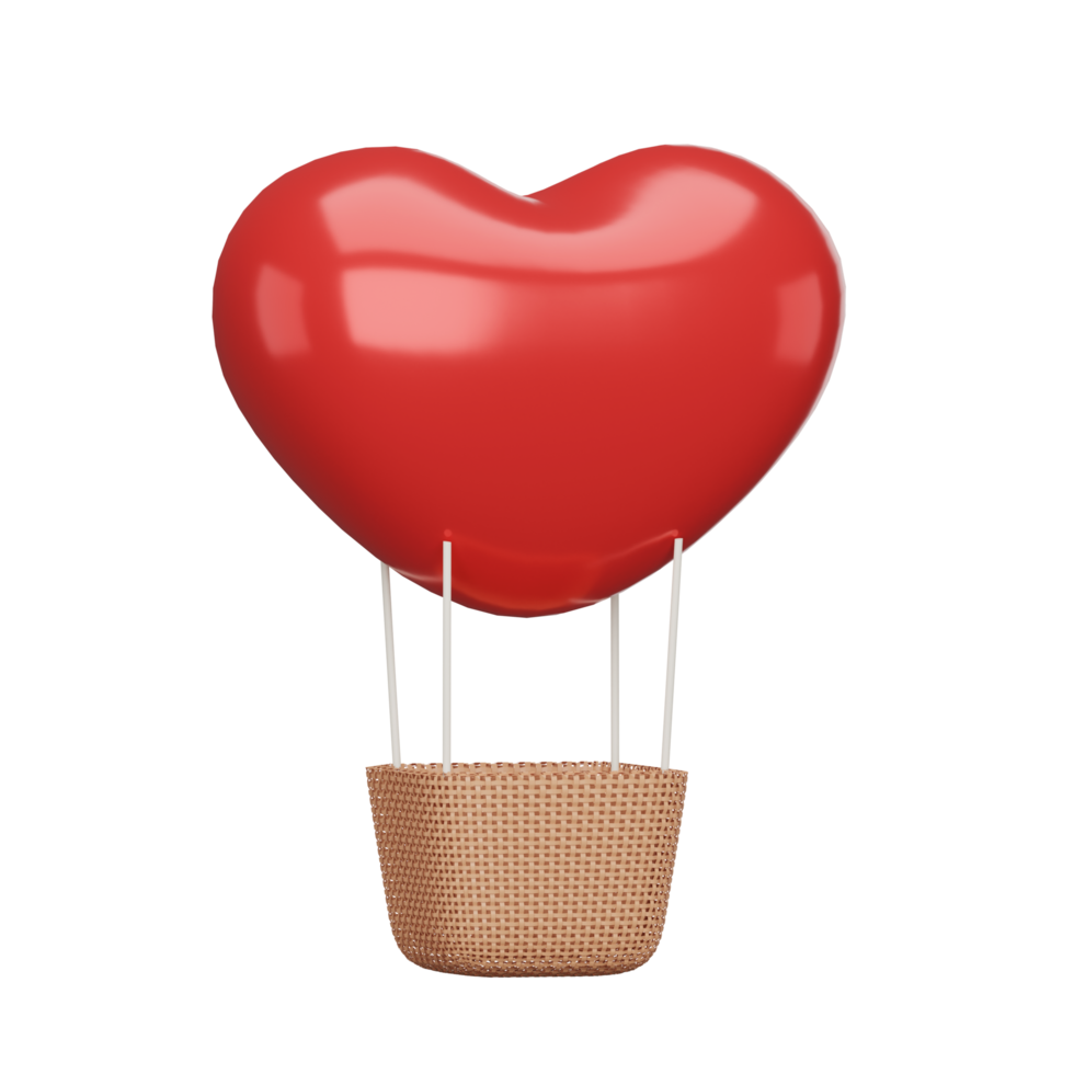 3D heart balloon png