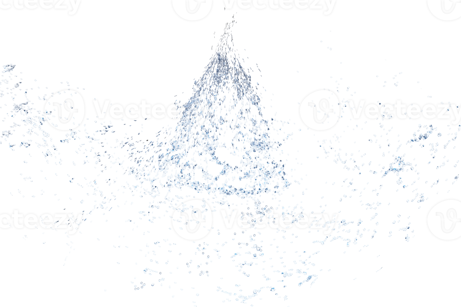 3d klar blå vatten spridd runt om, vatten stänk transparent,. 3d framställa illustration png