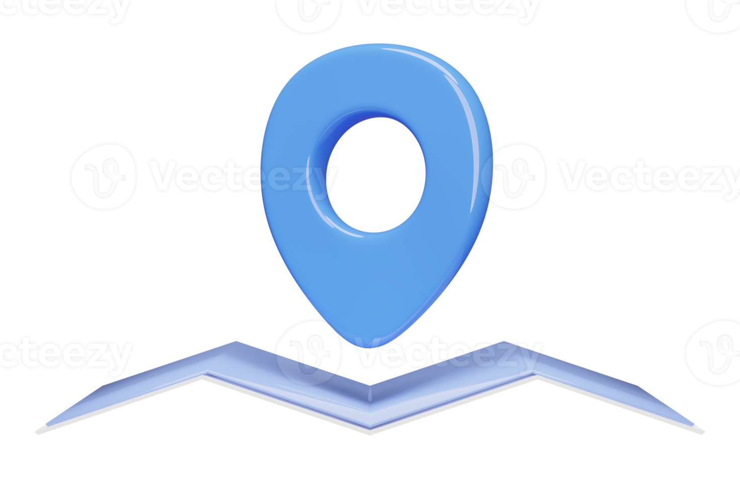 carte 3d et broche isolées. fond abstrait, concept de voyage de la terre de la carte, illustration de rendu 3d png