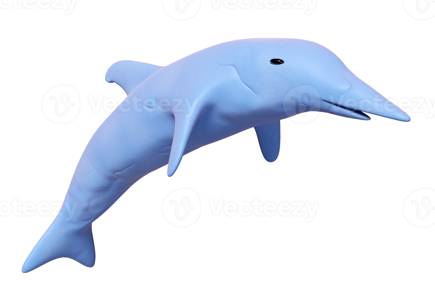 Delfines azules 3d saltando de plastilina aislado. Concepto de icono de juguete de arcilla delfín, ilustración 3D Render png