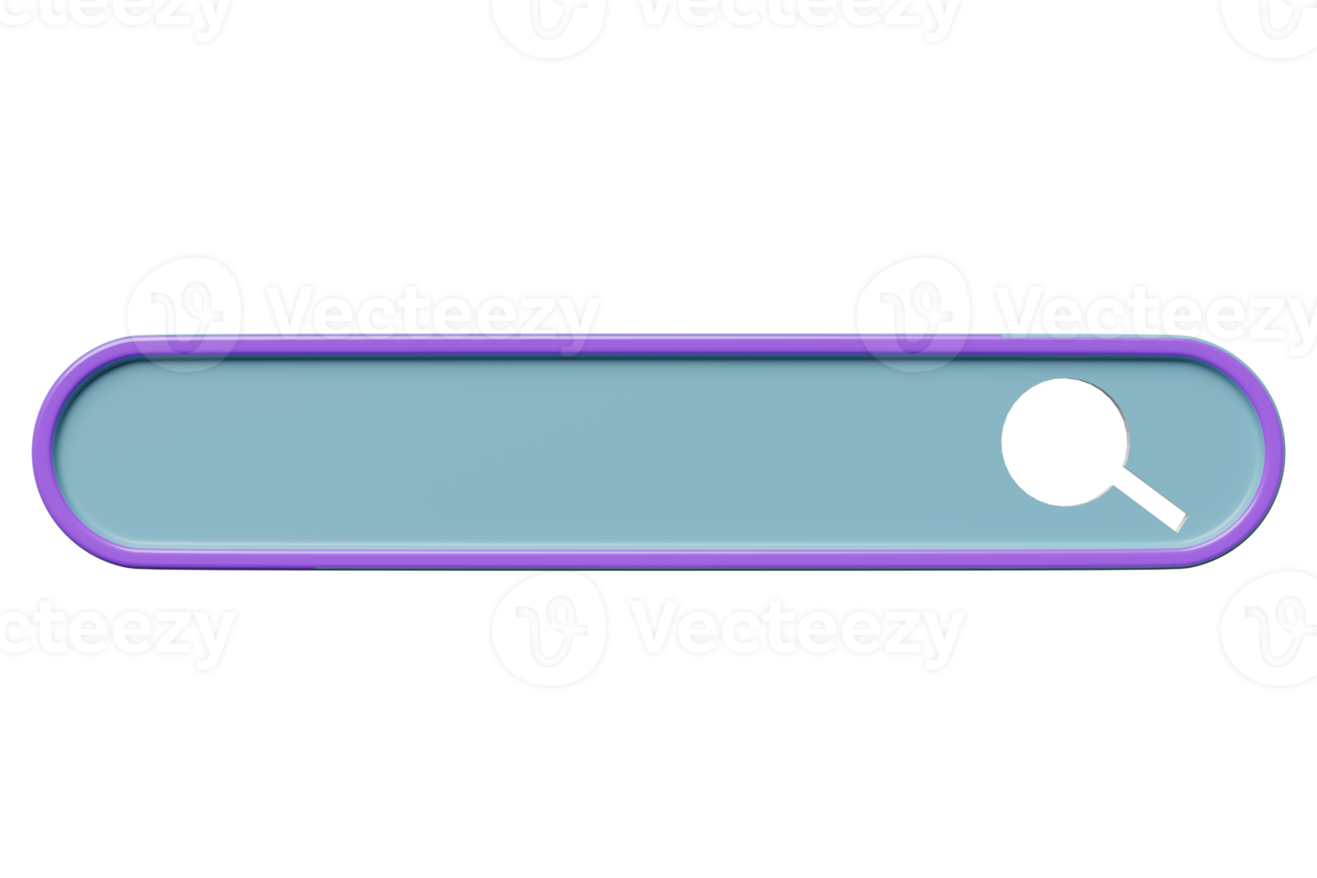 blaue suchleiste leer mit lupe isoliert. minimale websuchmaschine oder webbrowsing-konzept, 3d-illustration oder 3d-rendering png