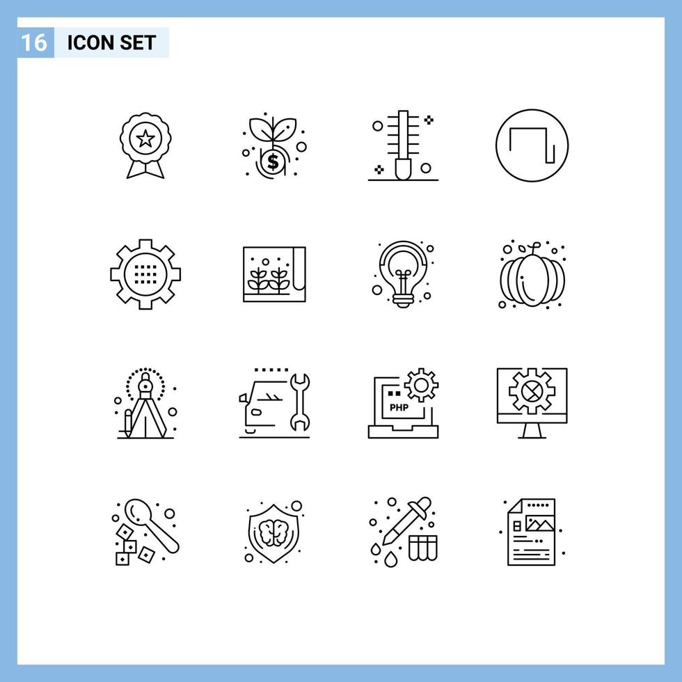 16 Outline concept for Websites Mobile and Apps configuration wave beauty square salon Editable Vector Design Elements