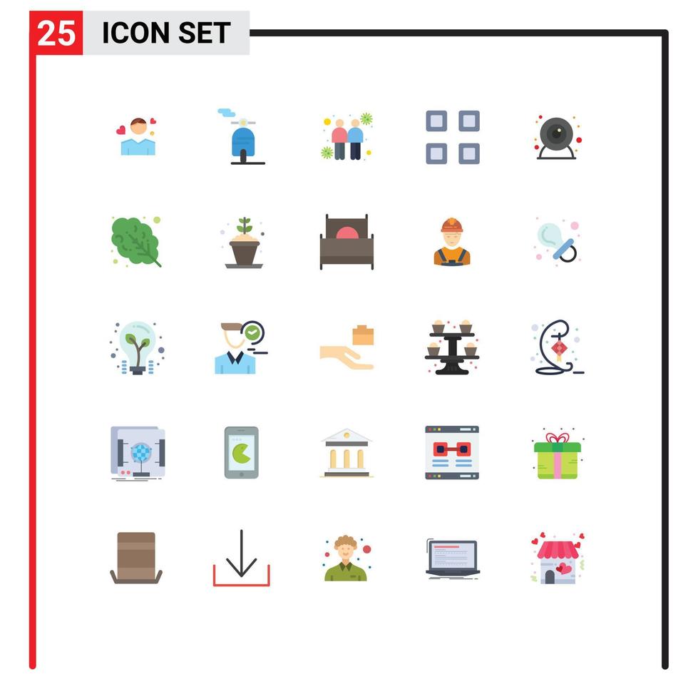 Set of 25 Modern UI Icons Symbols Signs for web cam view coronavirus page grid Editable Vector Design Elements