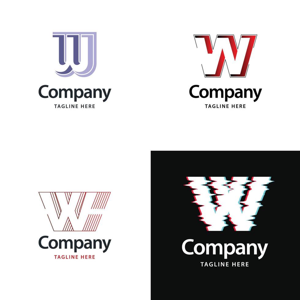 Letter W Big Logo Pack Design Creative Modern logos design for your business vector