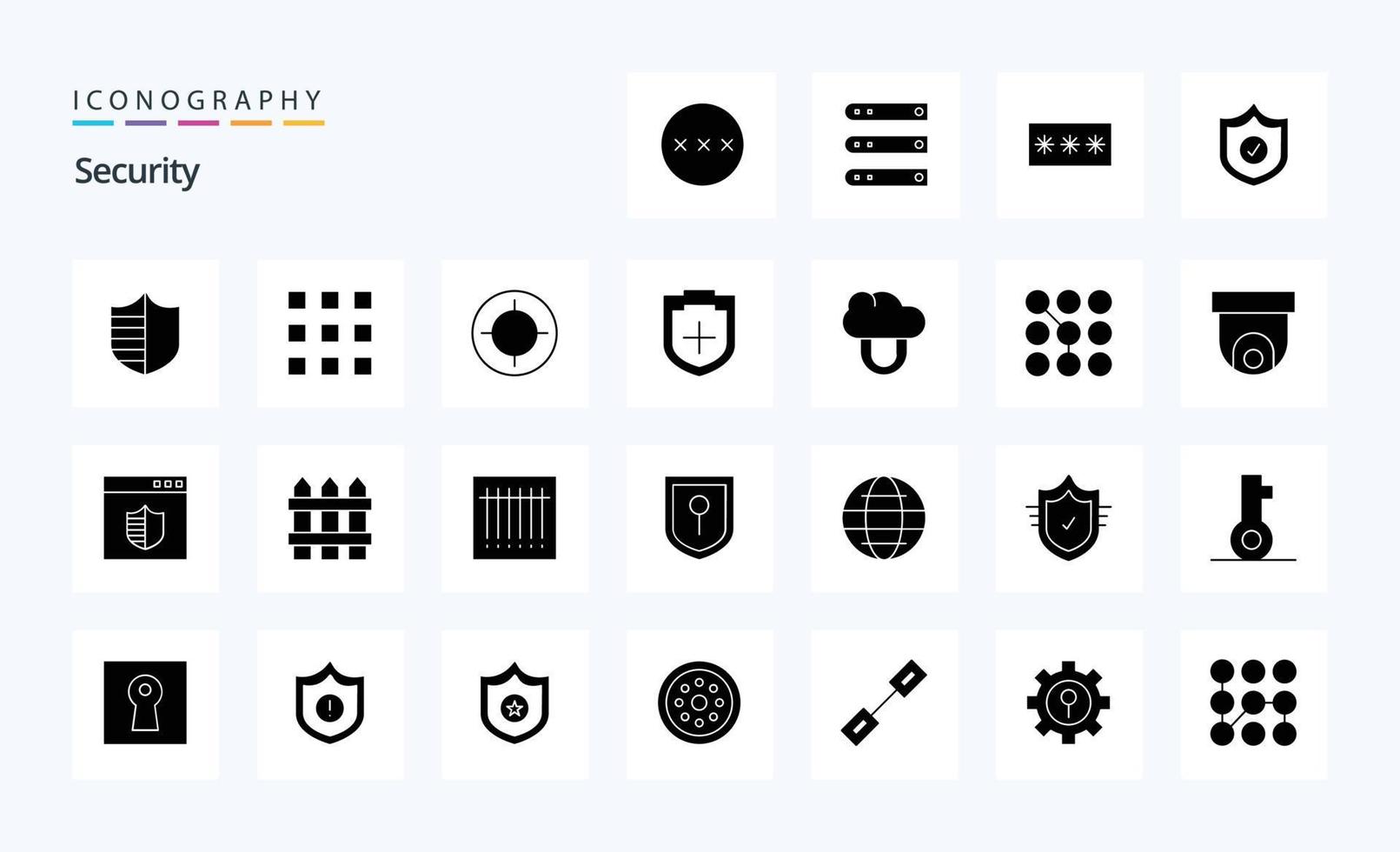 25 Security Solid Glyph icon pack 16408708 Vector Art at Vecteezy