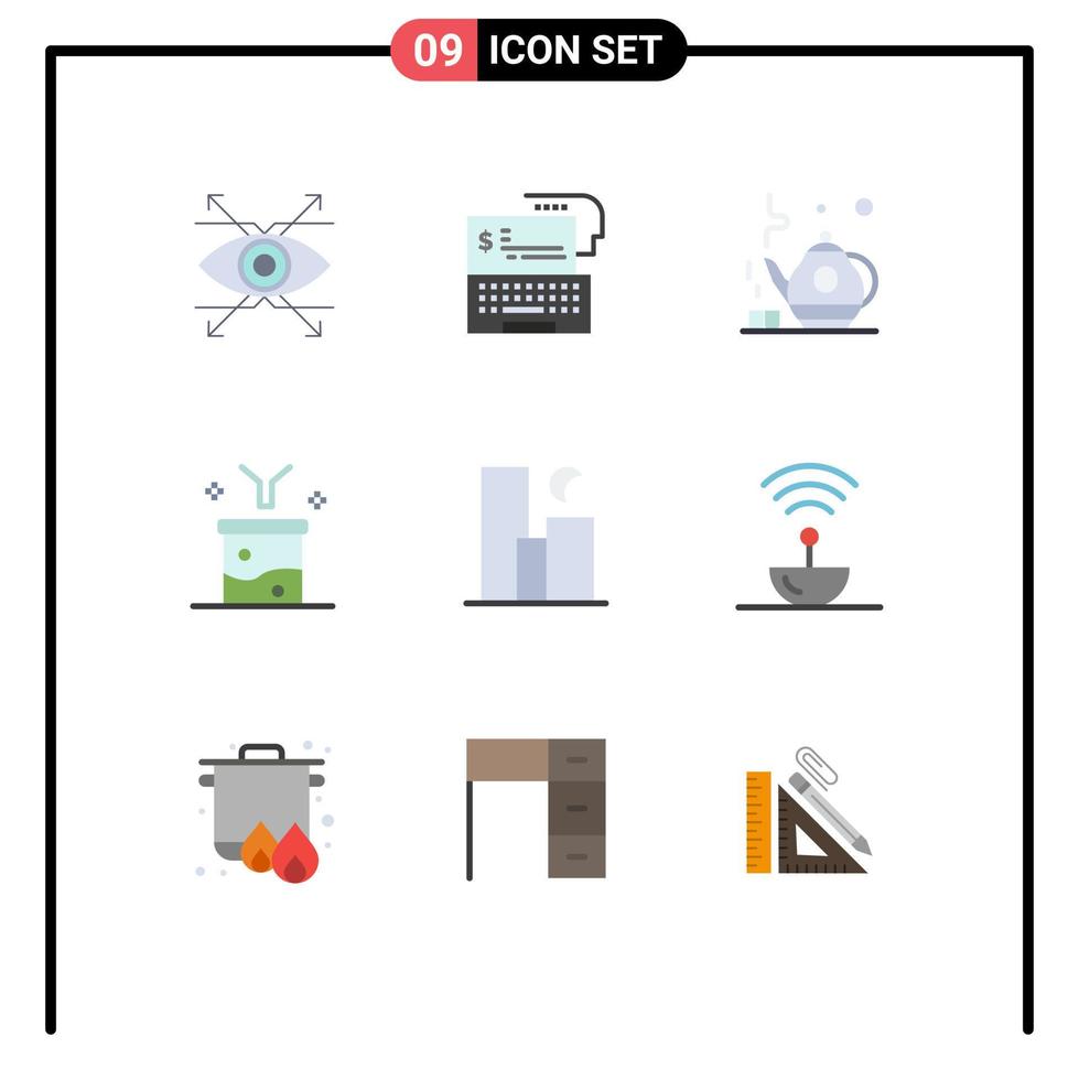 Set of 9 Modern UI Icons Symbols Signs for city funnel online data filtering big data and science concept Editable Vector Design Elements