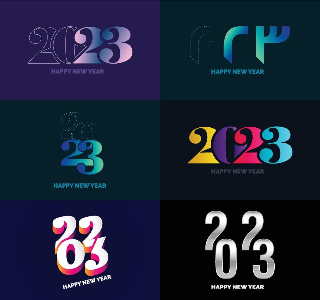 Big Set of 2023 Happy New Year logo text design 2023 number design template vector