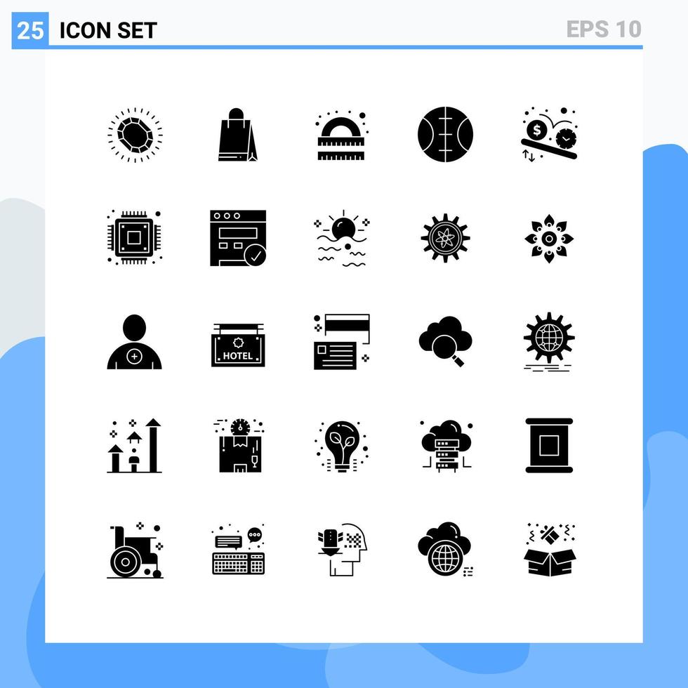 Stock Vector Icon Pack of 25 Line Signs and Symbols for schedule deadline drawing sport study Editable Vector Design Elements