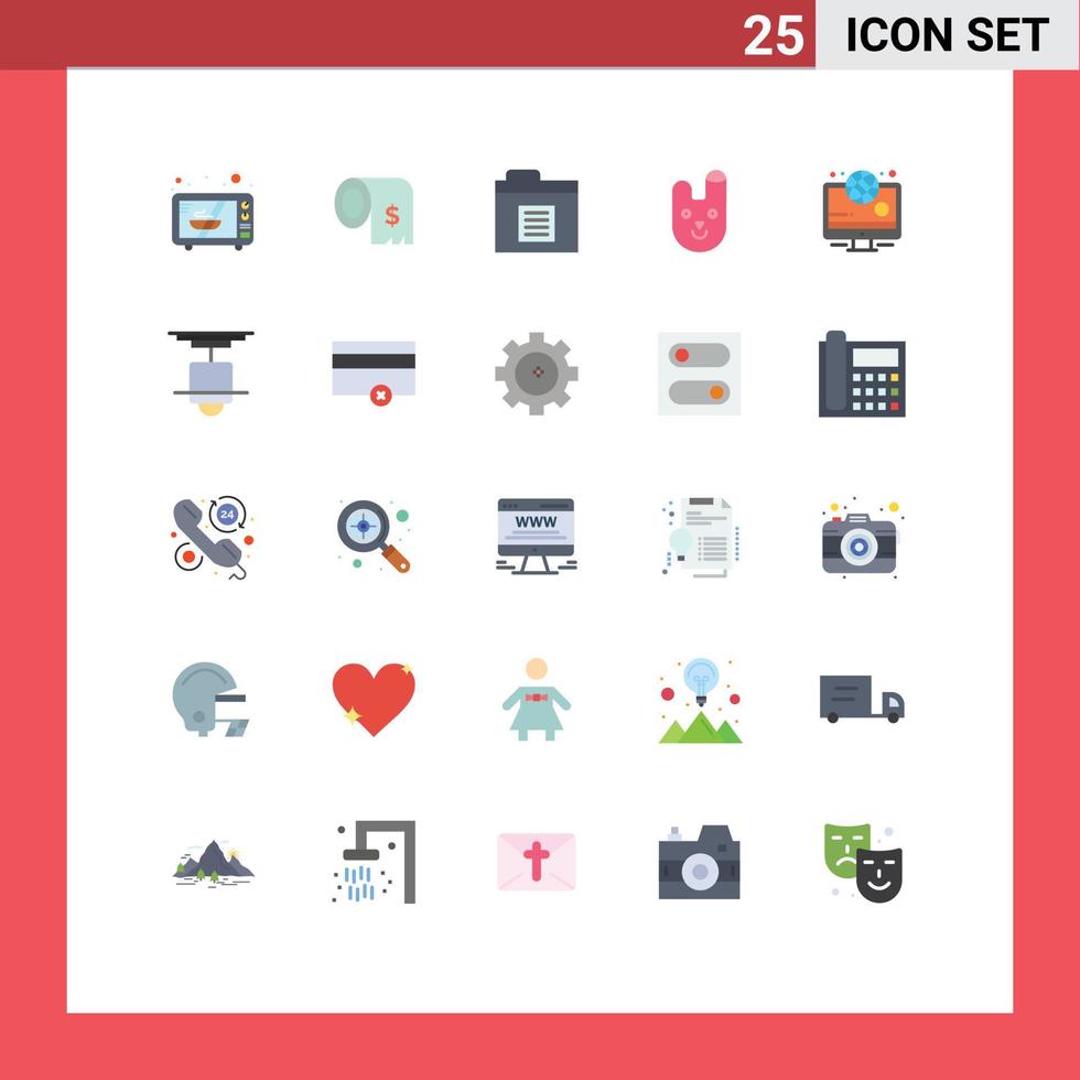 25 Creative Icons Modern Signs and Symbols of sport news document rabbit bunny Editable Vector Design Elements