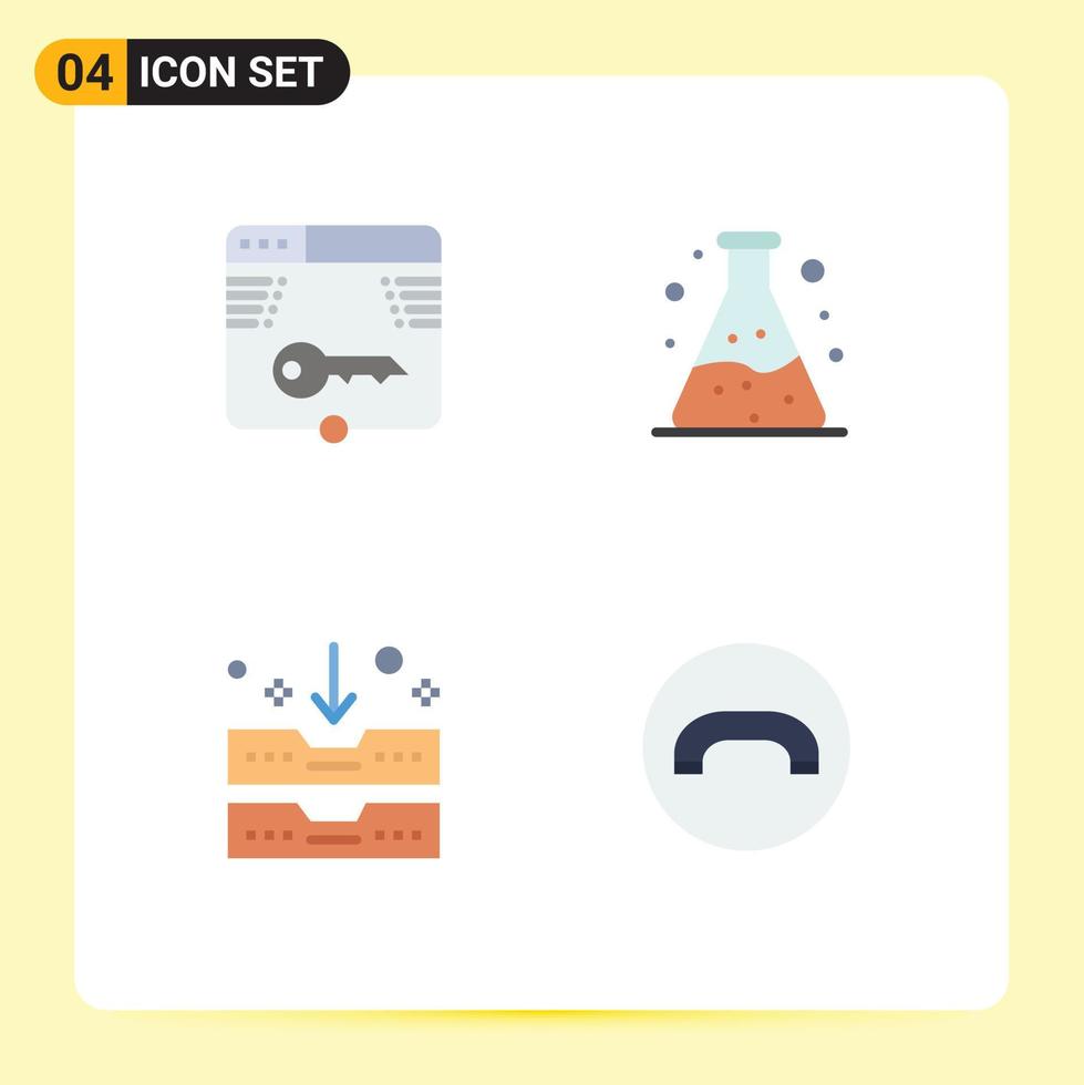 4 User Interface Flat Icon Pack of modern Signs and Symbols of secure archive drawer form tube office Editable Vector Design Elements