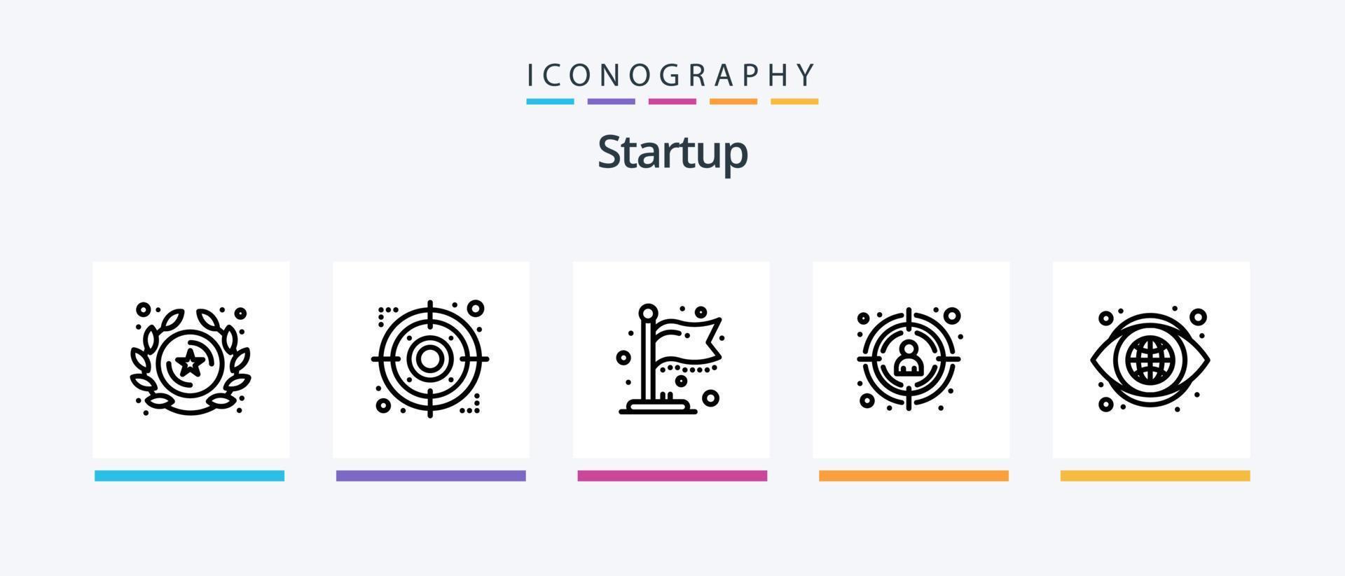 Startup Line 5 Icon Pack Including case. focus. setting. target. arrow. Creative Icons Design vector