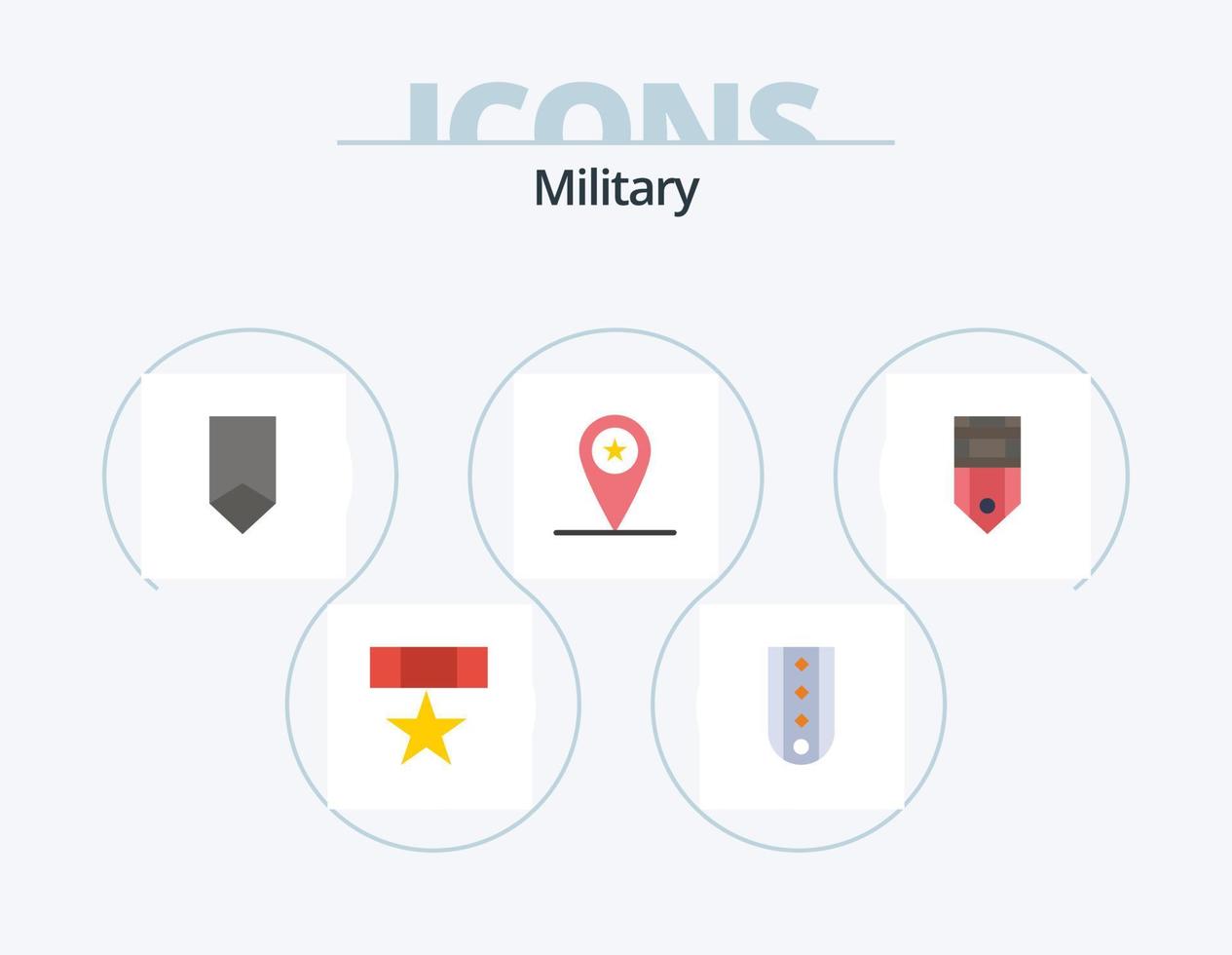 Military Flat Icon Pack 5 Icon Design. placeholder. army. rank. military. badge vector
