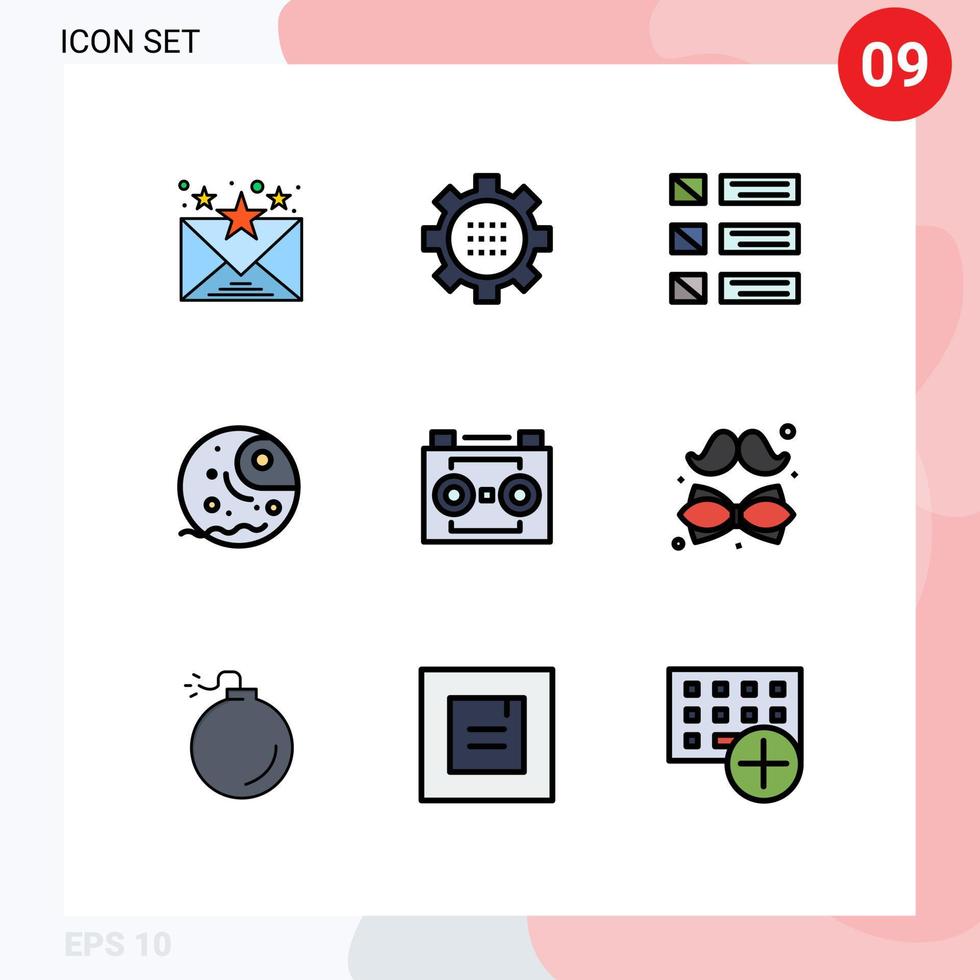 9 Creative Icons Modern Signs and Symbols of audio recording giant design gas ui Editable Vector Design Elements