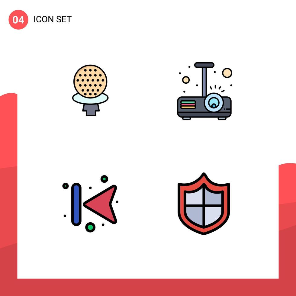 4 Creative Icons Modern Signs and Symbols of golf forward hotel projector left Editable Vector Design Elements