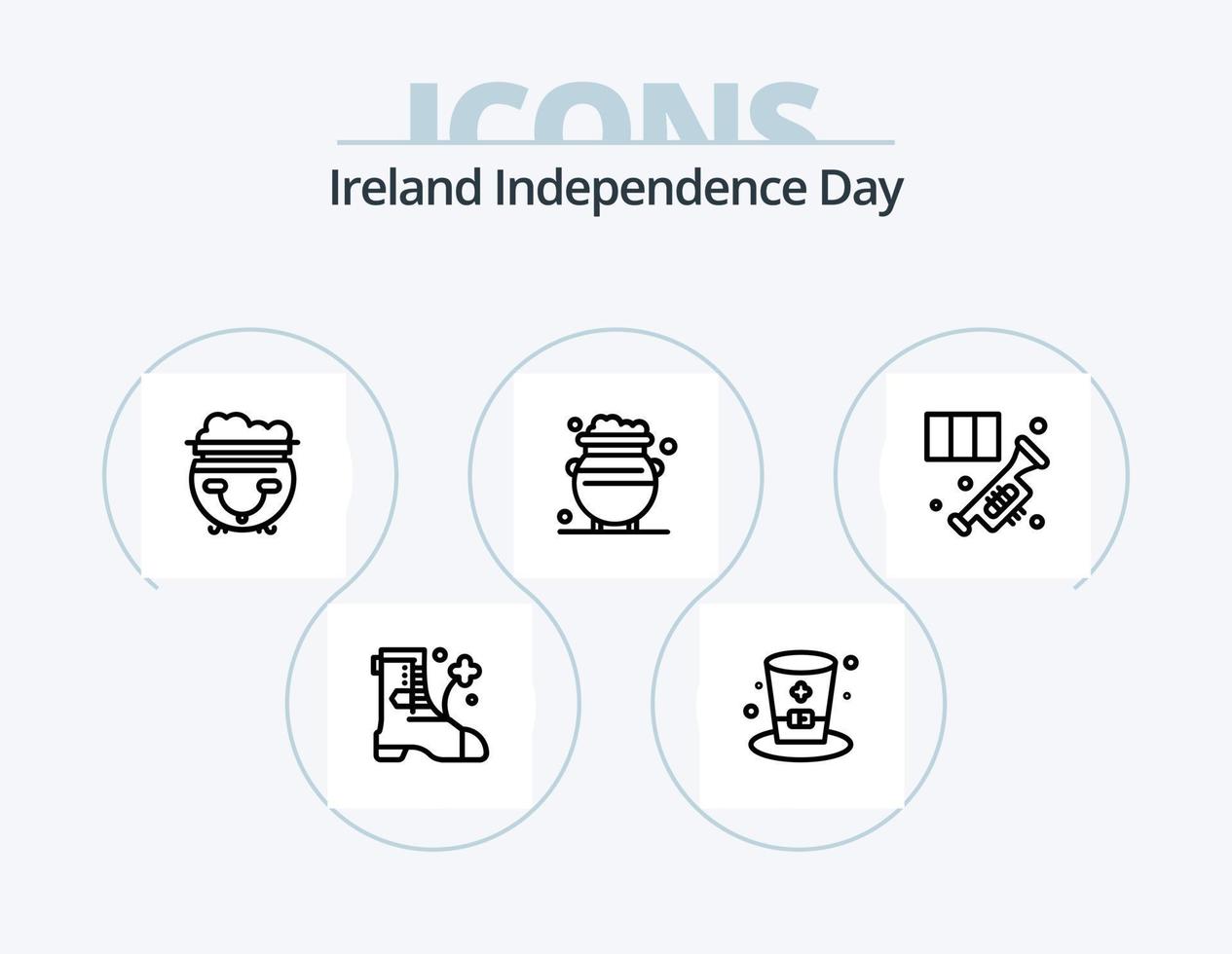 Ireland Independence Day Line Icon Pack 5 Icon Design. patrick. green. heart. day. ireland vector
