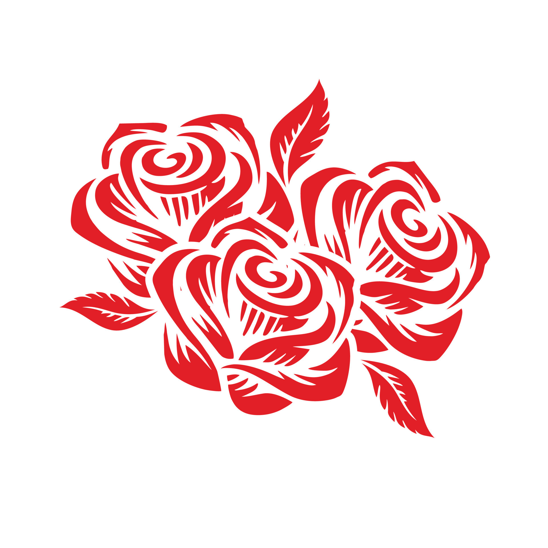 Red rose with leaf vector. Rose flower icon. Rose flower triangle. Rose